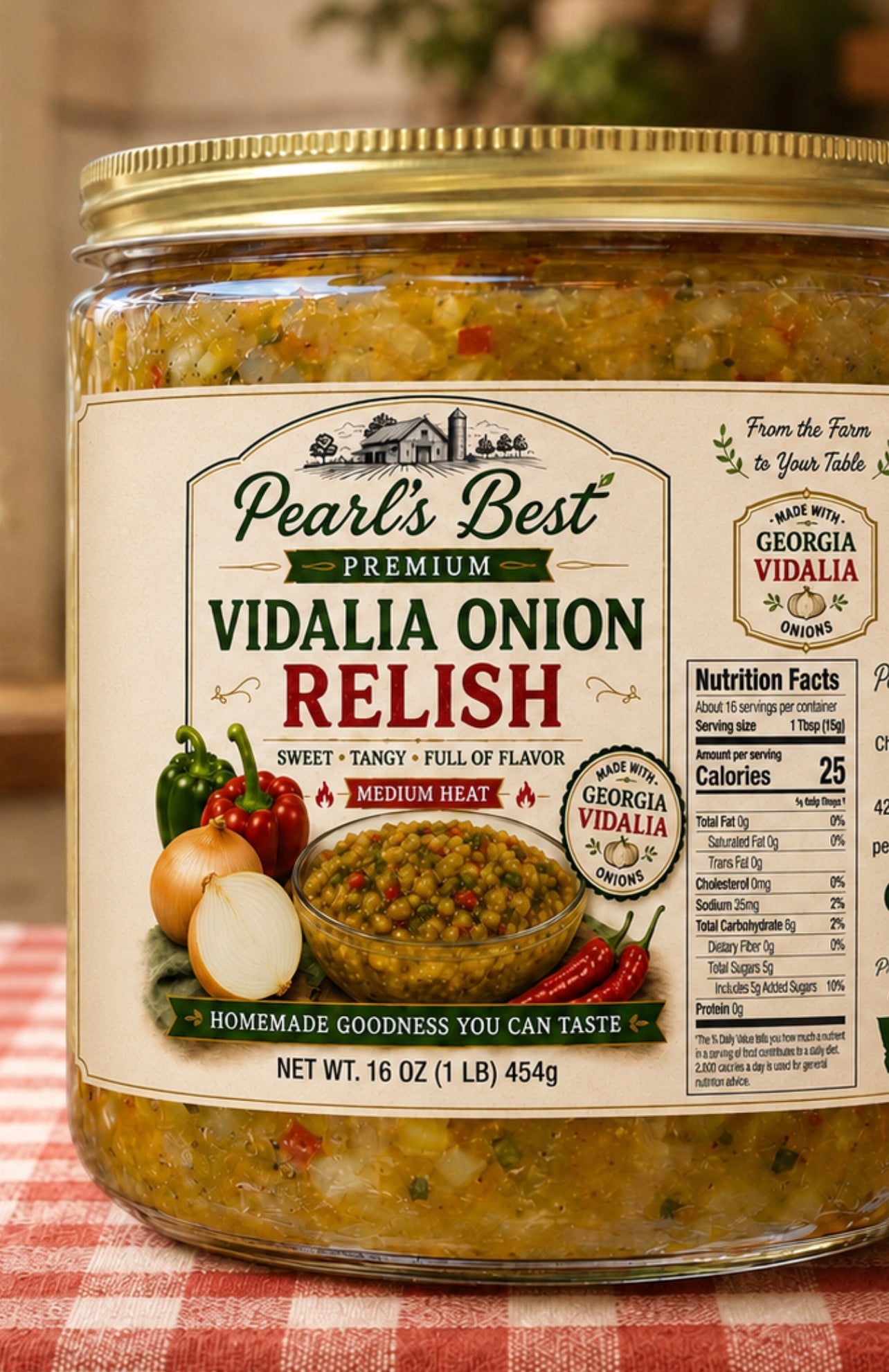 Pearl’s Best Sweet and Tangy Vidalia Onion Relish