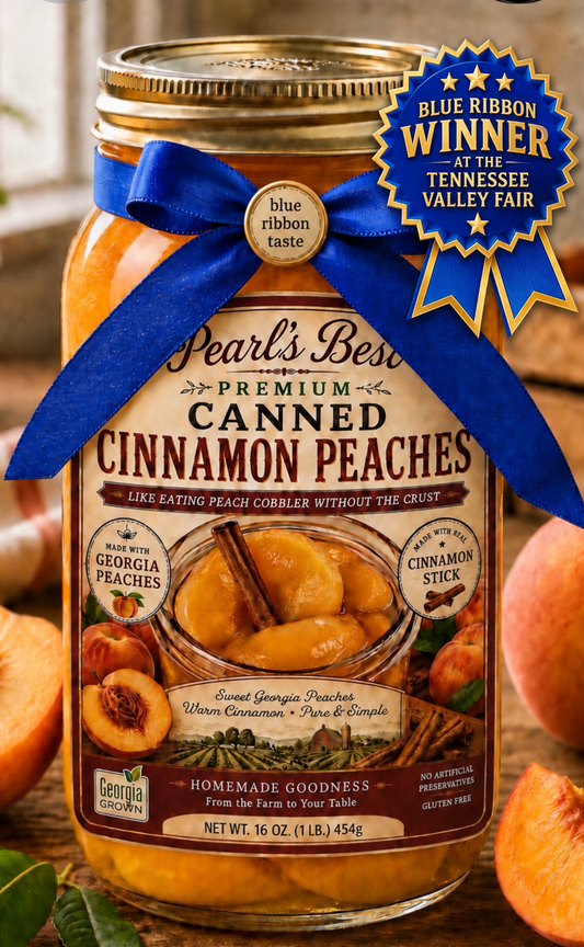 Pearl’s Best Award Winning Premium Georgia Cinnamon Peaches 16oz